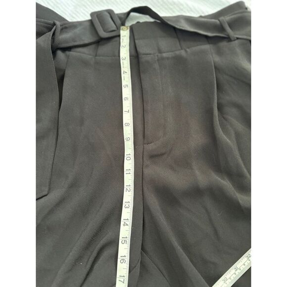 Eloquii black wide leg ankle length Pants with belted paper bag waist Sz 16 NWT - Picture 12 of 14